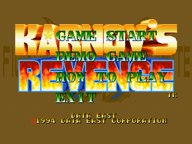Karnov's Revenge title screen for Neo Geo CD